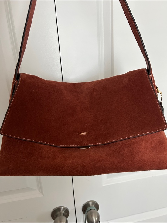 Coach Handbags - Coach chelsea 36 in suede clay / brass